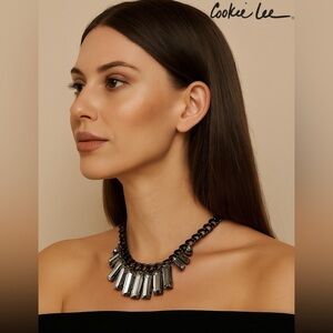 Cookie Lee Genuine Crystal Women’s Statement Necklace
